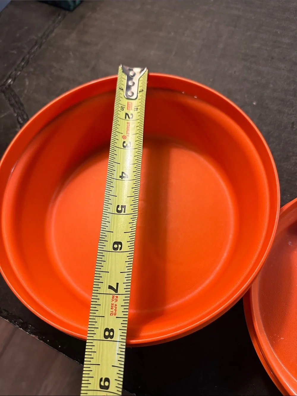 Bright Orange Round Tupperware Storage Containers - Set of 2